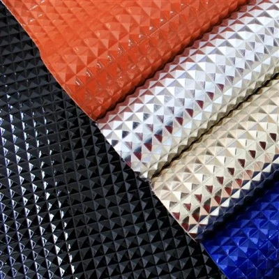 Film olografico in rilievo 3D Tessuto in pelle per il taccuino per decorazioni per sacchetti